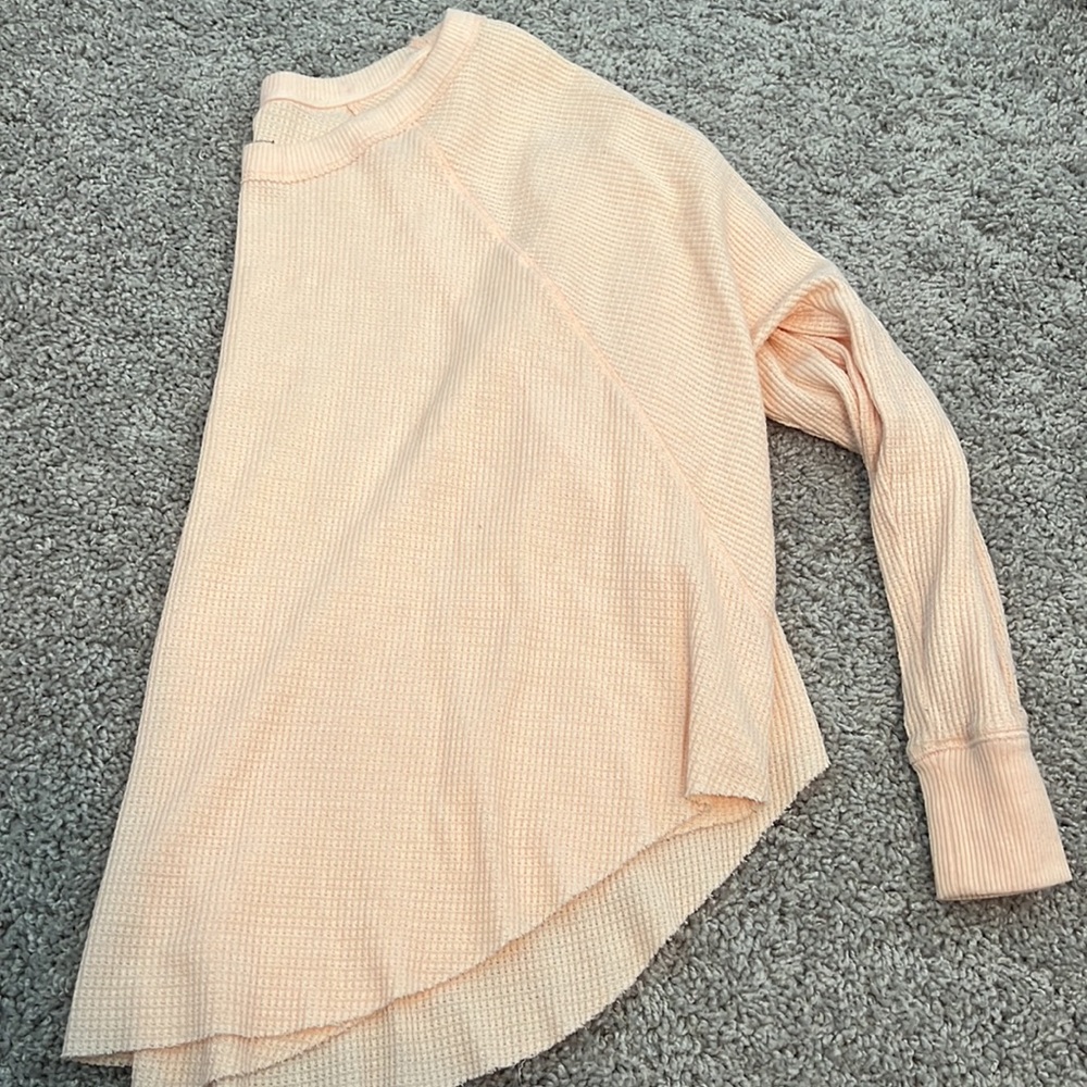 Free People waffle knit long sleeve top size XS